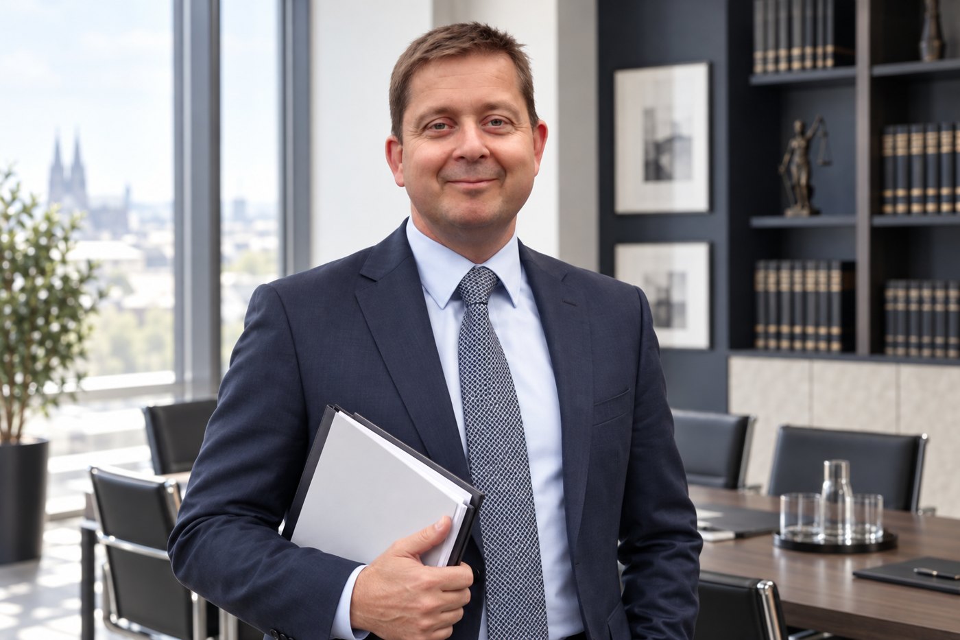 Rechtsanwalt Claudius Schmalschläger im Besprechungsraum seiner Kanzlei